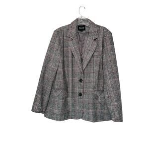 eBossy Blazer Gray Houndstooth Office Preppy Work Academia Business Size XL
